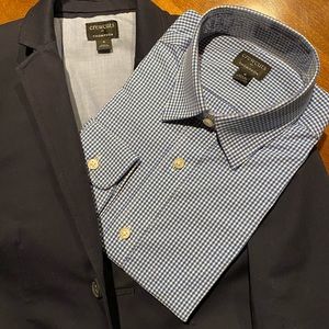 Boys size 8 NWT CrewCuts shirt and sport coat worn once. Pristine condition.